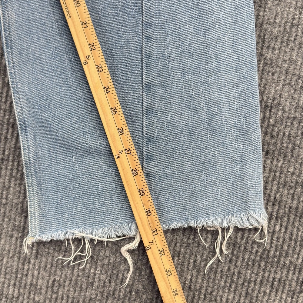YMI Wide-Leg Fit Jeans Womens 11/30 Light Wash High Rise Raw Hem Denim Frayed - Picture 12 of 15